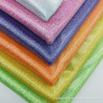 Stretch Lurex Glitter Silber Holographic Badebode Stoff